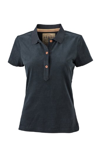 James & Nicholson Damen Poloshirt Ladies' Vintage Medium black