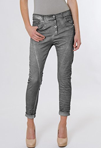 CASPAR KHS014 Damen Vintage Boyfriend Hose , Farbe:grau (vintage);Größe:36 S UK8 US61
