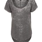 Sublevel Vintage Damen T-Shirt | Elegantes Shirt mit Used Washed Effekt dunkel grau S