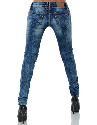 Damen Jeans Hose Skinny (Röhre) No 13756, Farbe:Blau;Größe:36 / S1