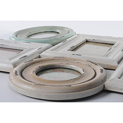 HAB & GUT© (FR006) Bilderrahmen 5er Set Shabby Chic Landhausstil, Collage Vintage3