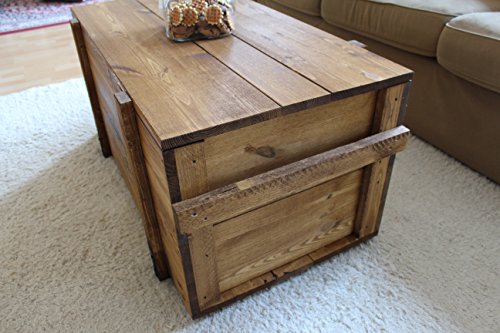 Holzkiste shabby chic Frachtkiste vintage Truhe Transportkiste Couchtisch braun1