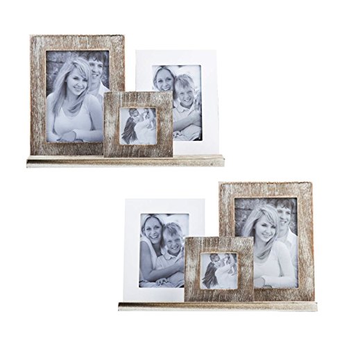 3 Bilderrahmen Holz mit Tablett Retro Vintage Shabby Chic Fotorahmen2