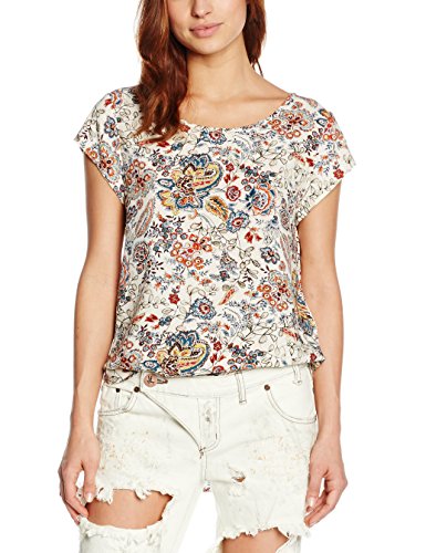 ONLY Damen Onlnova Brright Aumumn S/S TOP WVN, Mehrfarbig (Whitecap Gray AOP:Bright Autumn Flower), 40