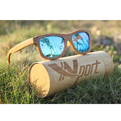 Ynport Bambus-Sonnenbrille