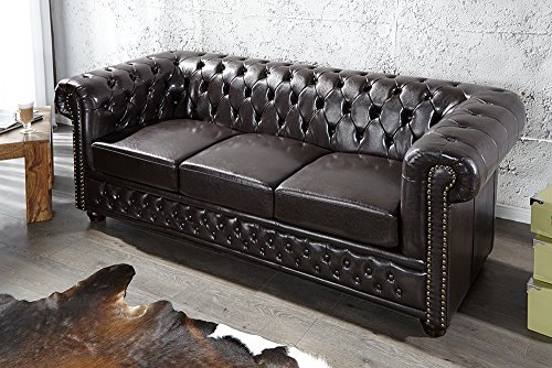 Edles Chesterfield 3er Sofa dark