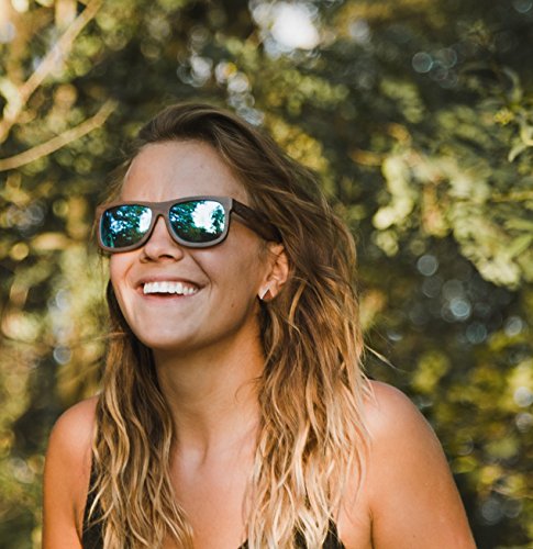 Holz Sonnenbrille aus Echtholz - blau